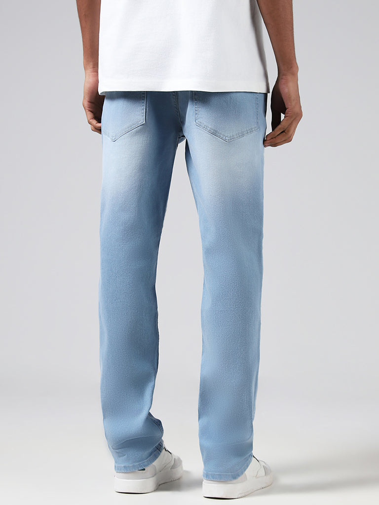 Nuon Ice Blue Relaxed-Fit Mid-Rise Jeans