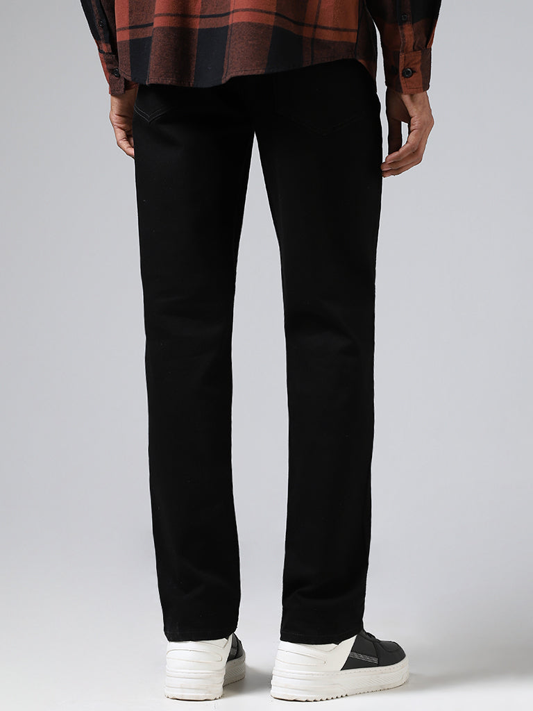 Nuon Black Straight-Fit Mid-Rise Jeans