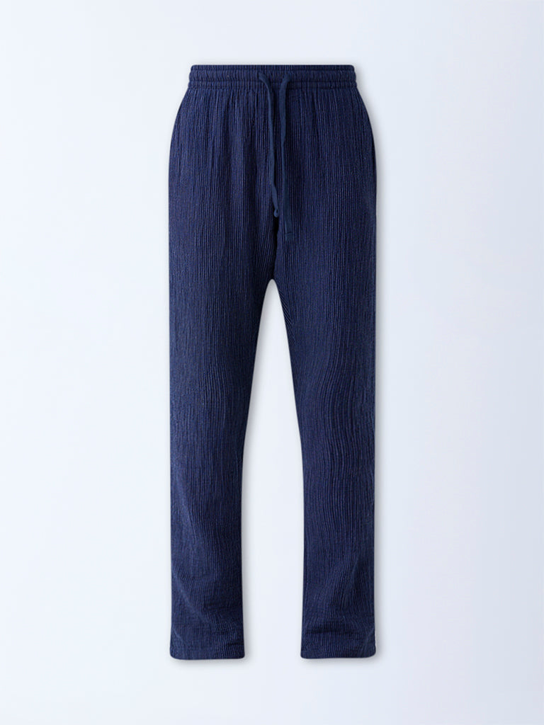 ETA Navy Relaxed-Fit Mid-Rise Cotton Pants - Exclusive