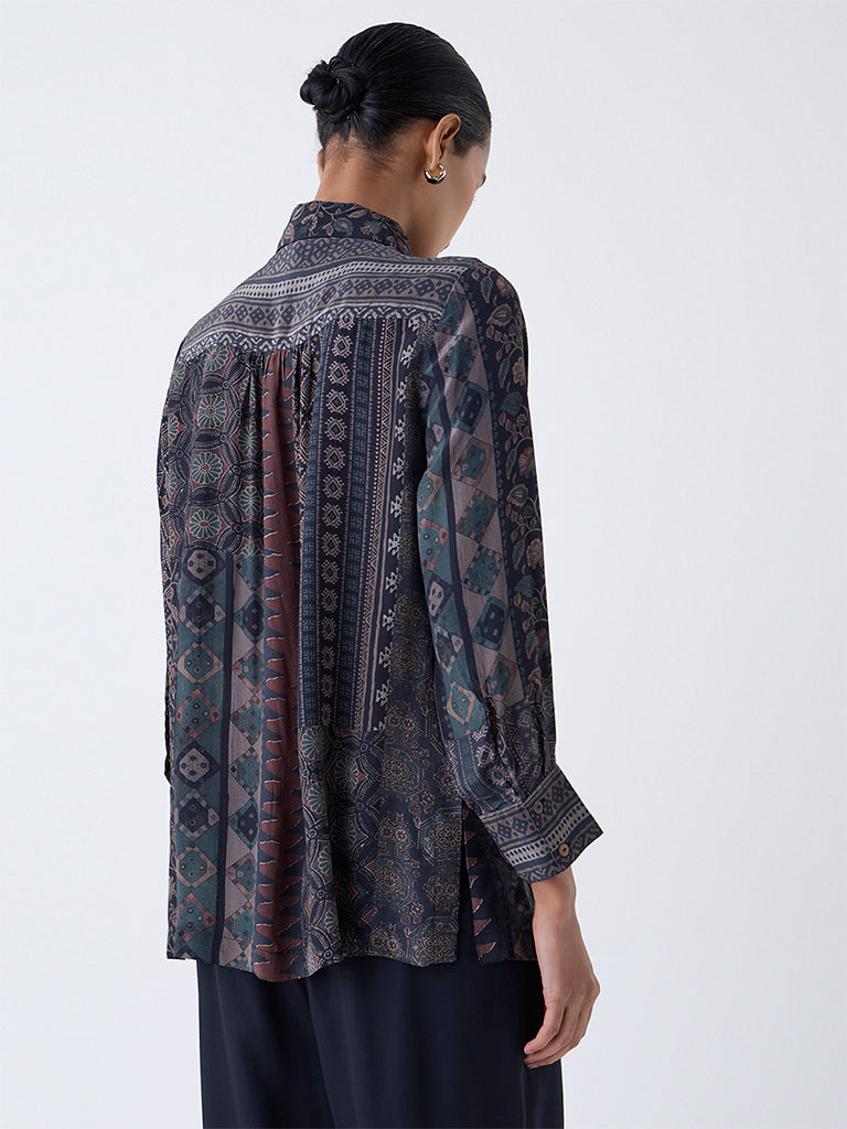 Zuba Black Bagru Pattern Tunic