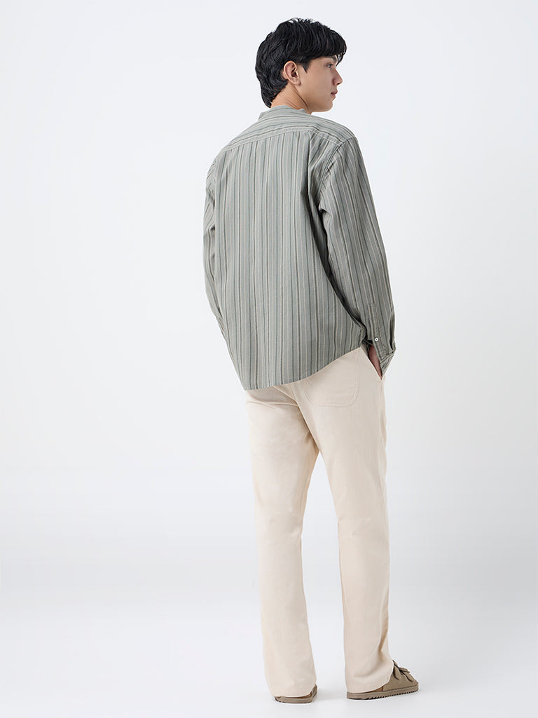 ETA Beige Relaxed-Fit Mid-Rise Cotton Chinos