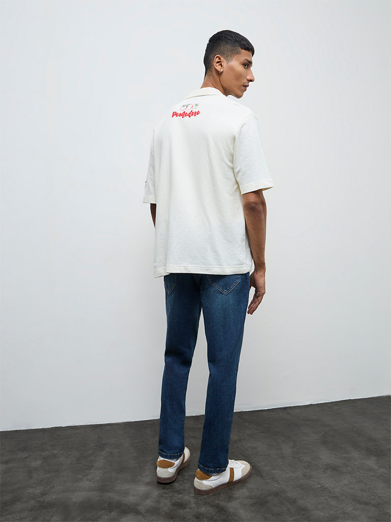 Nuon Blue Washed Slim-Fit Mid-Rise Jeans