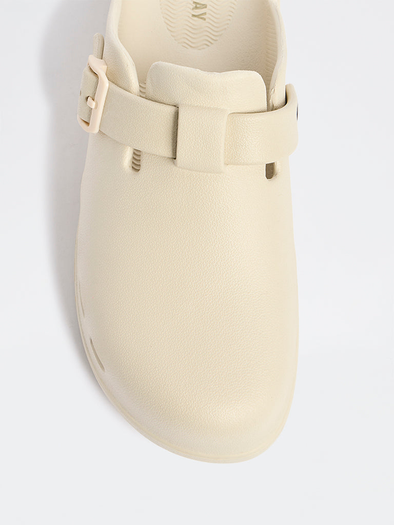 SOLEPLAY Ivory Perforated Clogs