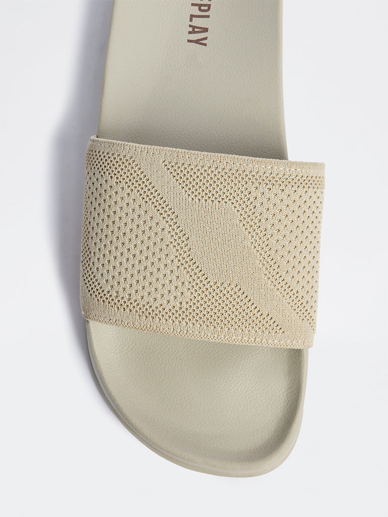 SOLEPLAY Light Taupe Textured Pool Slides