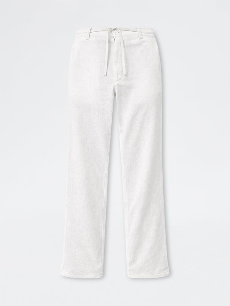 ETA White Relaxed-Fit Mid-Rise Cotton-Blend Chinos