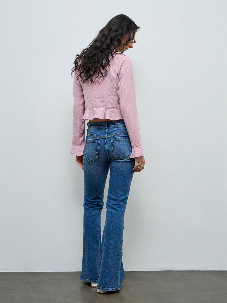 Nuon Blue Faded High-Rise Jeans