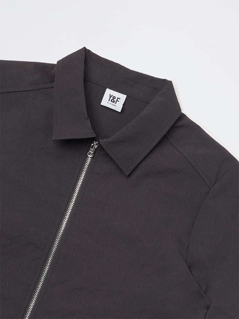 Girls Black Solid Shirt
