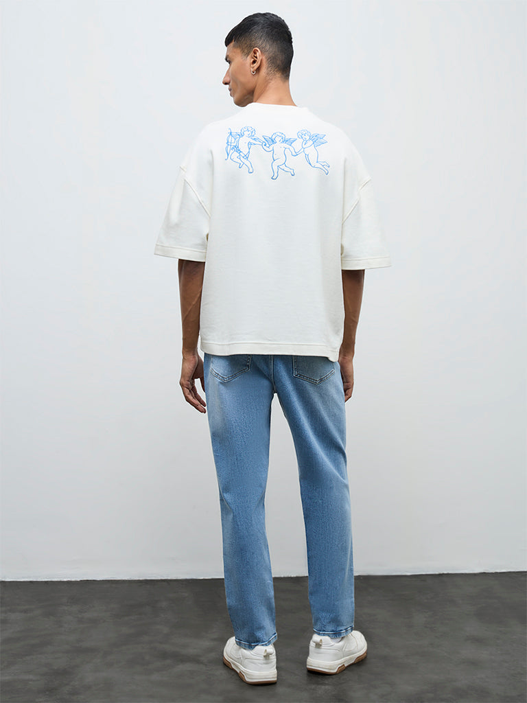 Nuon Light Blue Washed Slim-Fit Mid-Rise Jeans