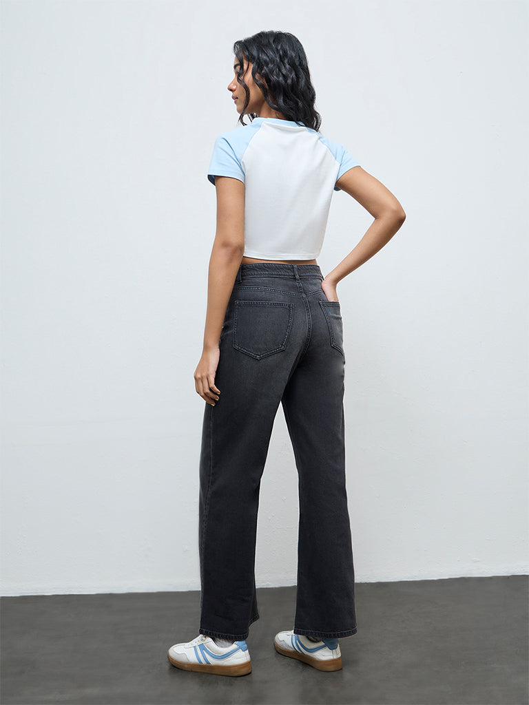 Nuon Black Washed High-Rise Jeans