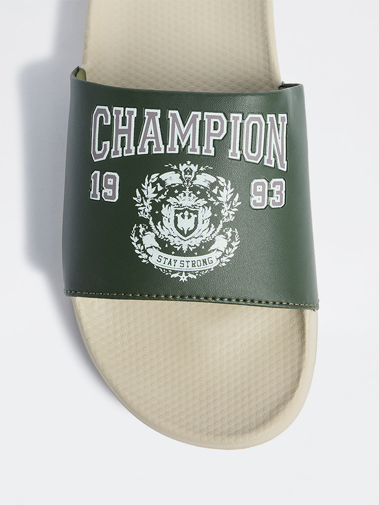 SOLEPLAY Olive Text Design Pool Slides