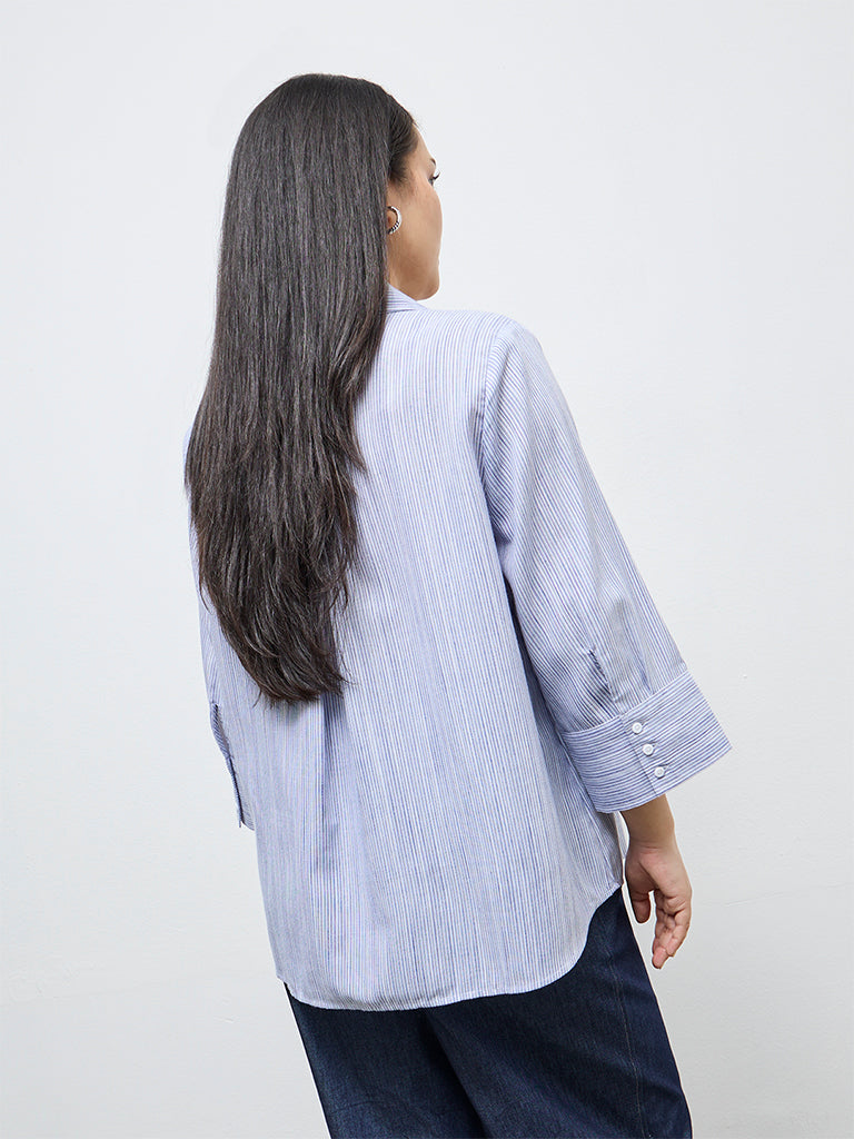 Gia Blue Striped Shirt
