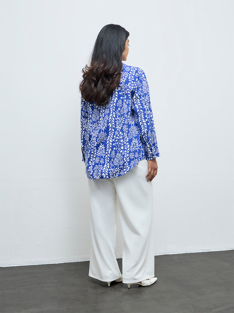 Gia Blue Floral Printed Blouse
