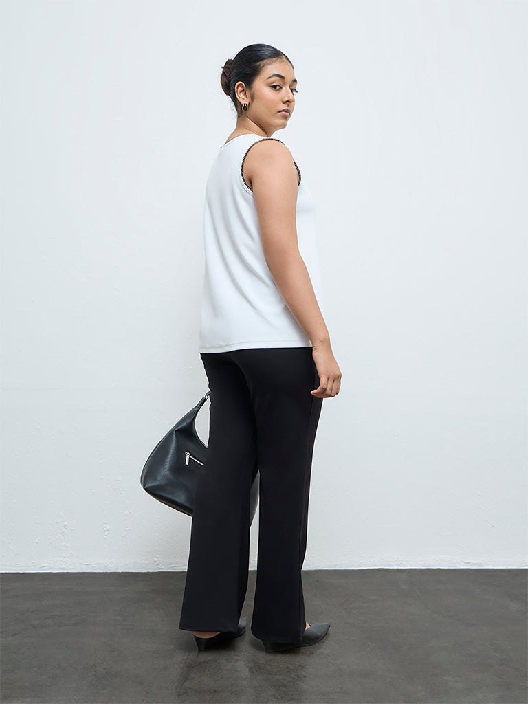 Gia Black Solid High-Rise Trousers