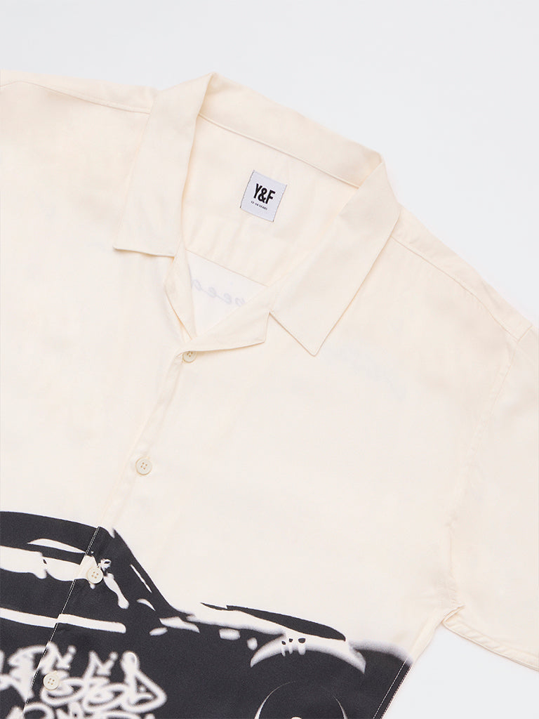 Boys Off-White Car Printed Shirt