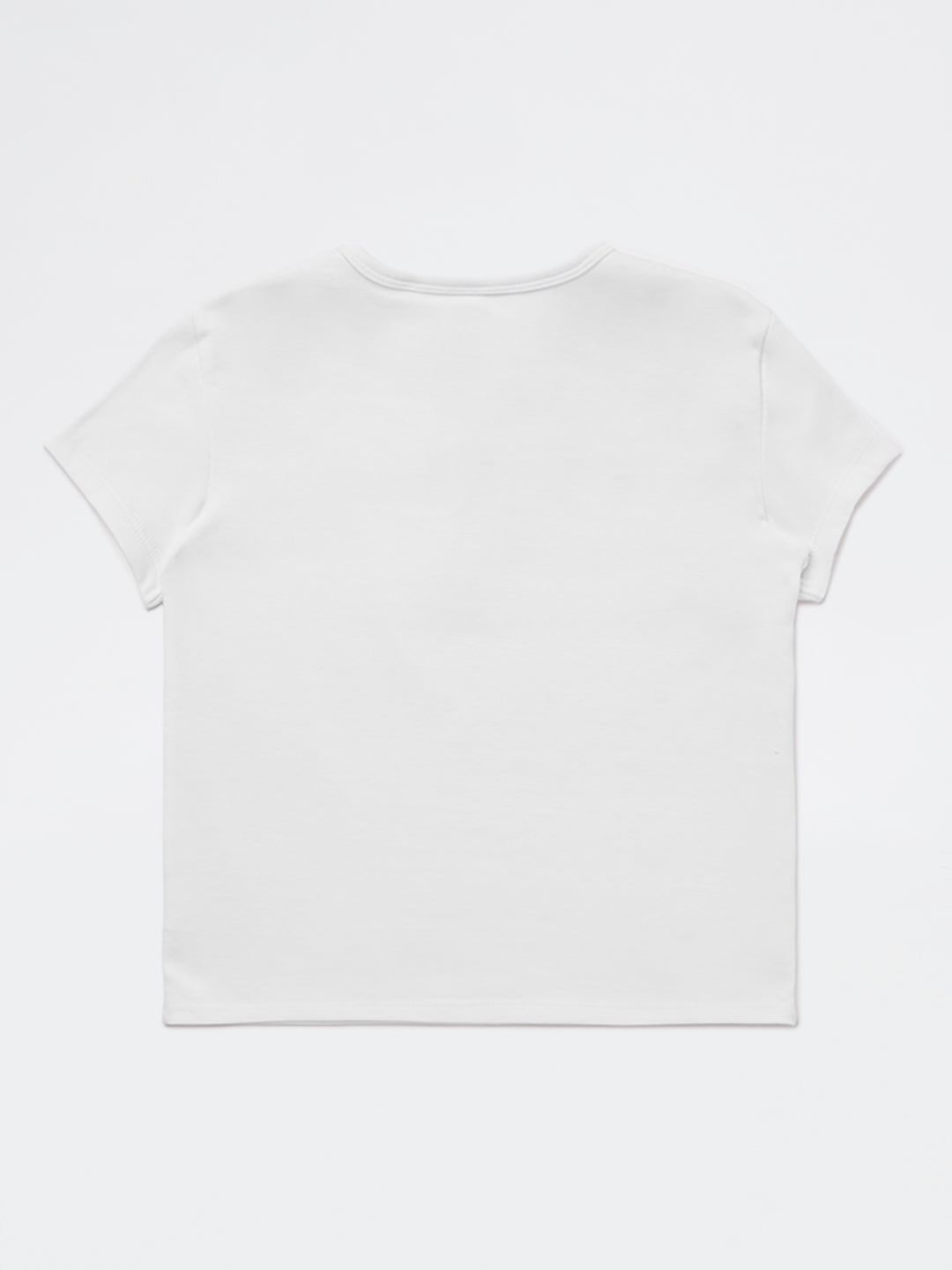 Girls White Embellished Cotton-Blend T-Shirt