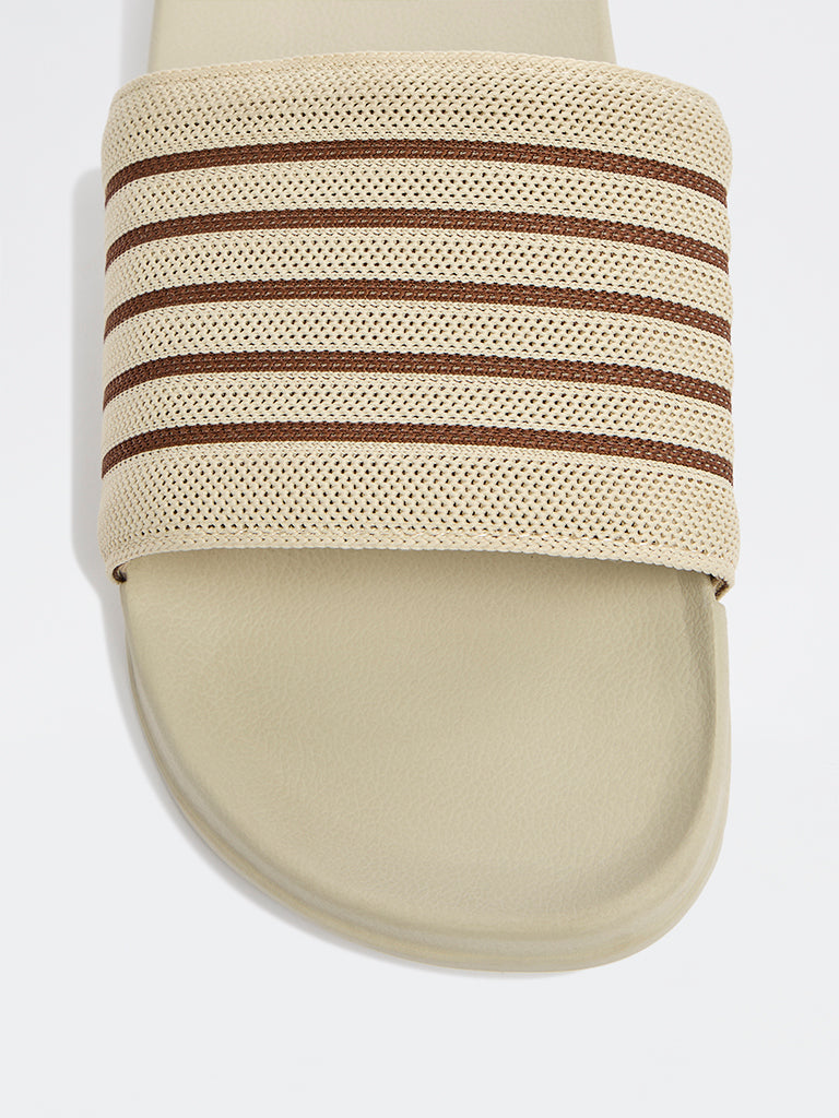 SOLEPLAY Off-White Striped Pool Slides