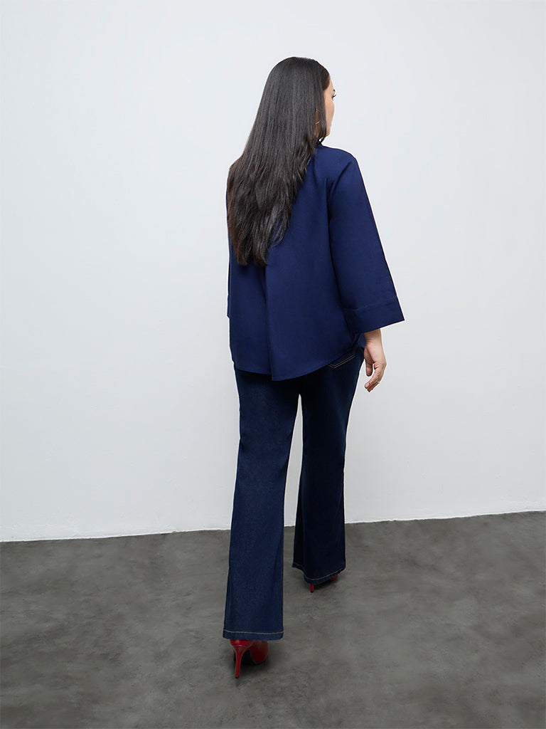 Gia Dark Blue High-Rise Bootcut Jeans