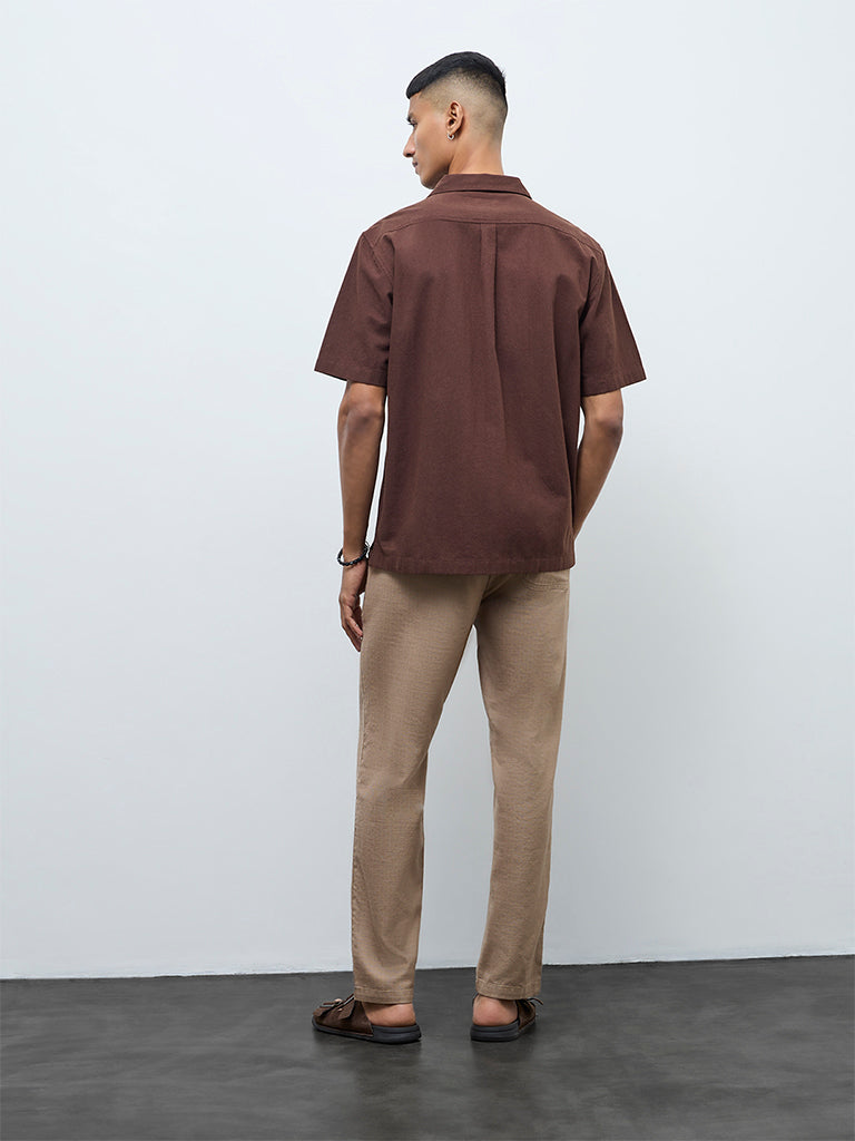 ETA Taupe Relaxed-Fit Mid-Rise Cotton Chinos