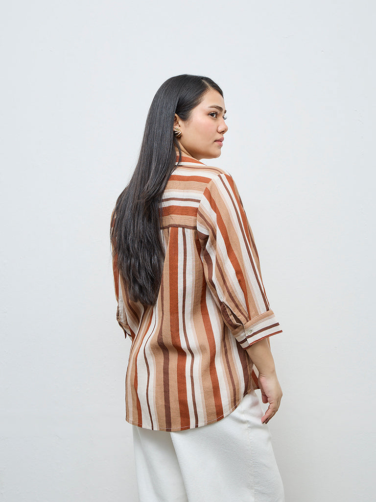 Gia Multicolour Striped Cotton Shirt