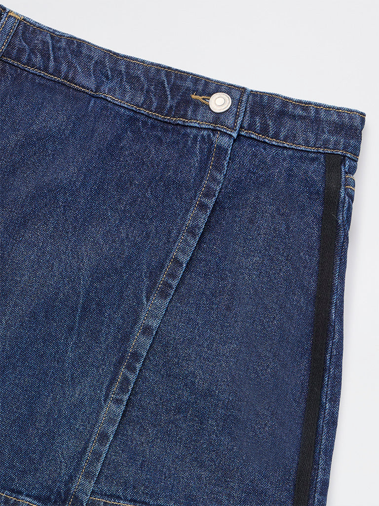 Girls Dark Blue Denim Skorts