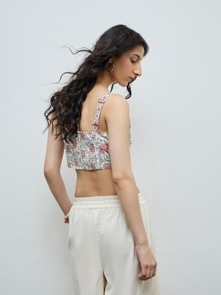 Bombay Paisley Multicolor Floral Cotton Crop Top