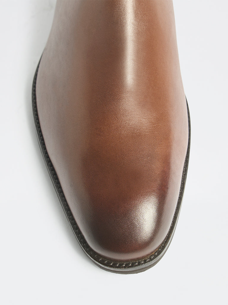 SOLEPLAY Brown Faux Leather Chelsea Boots