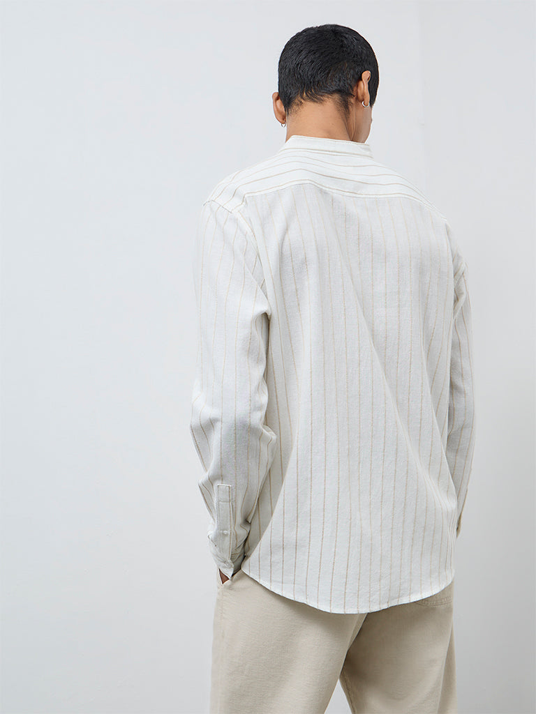 ETA Off-White Striped Relaxed-Fit Cotton Shirt