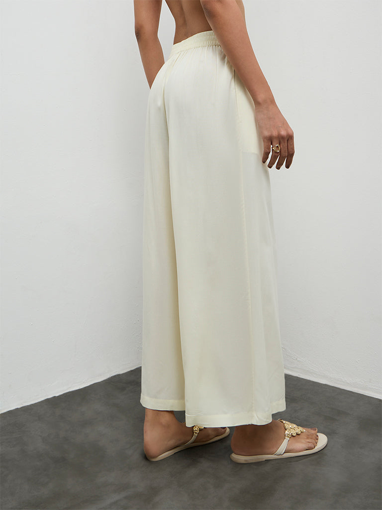 Utsa Cream Solid Pants