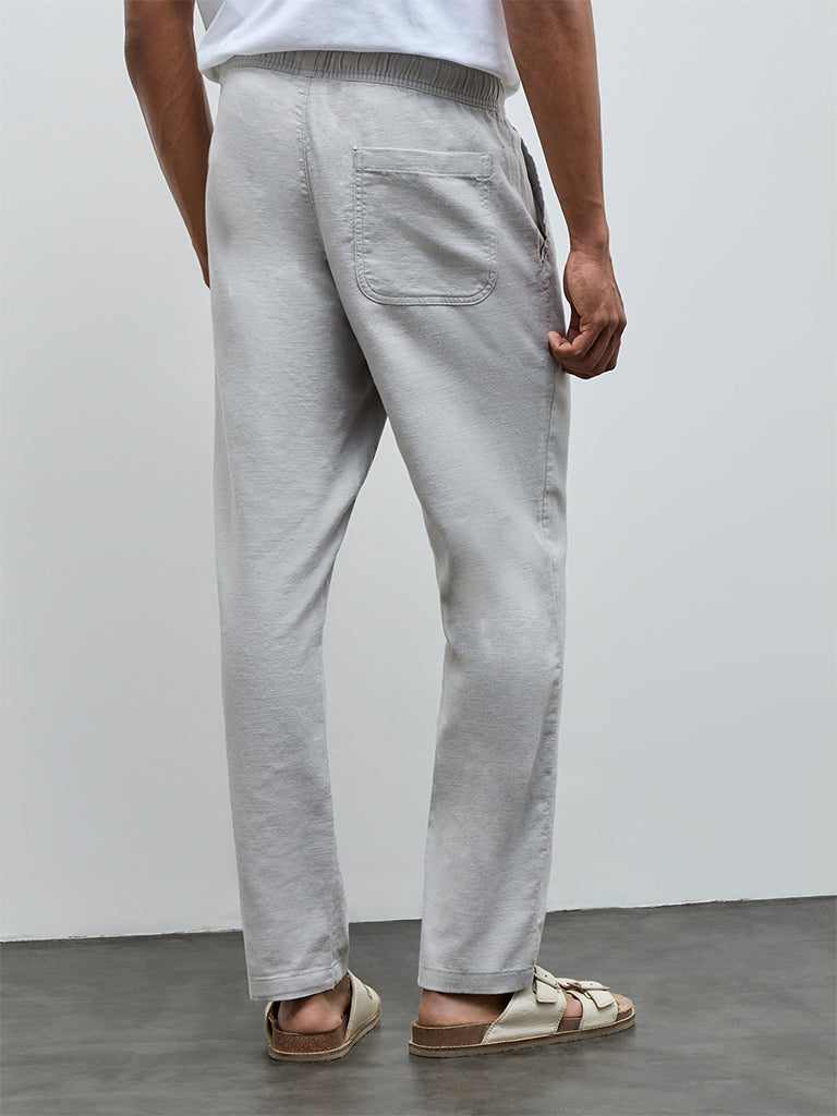 ETA Grey Relaxed-Fit Mid-Rise Cotton Chinos
