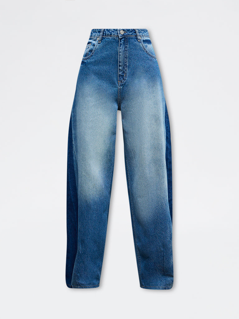 Nuon Blue Faded High-Rise Jeans