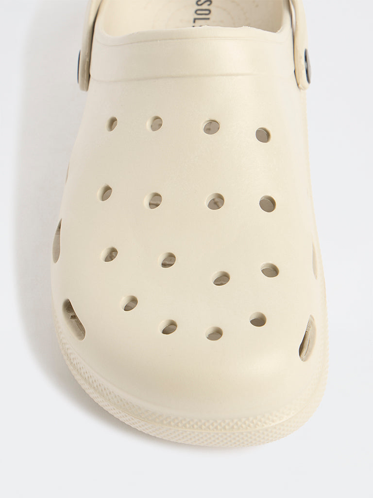 SOLEPLAY Ivory Perforated Clogs