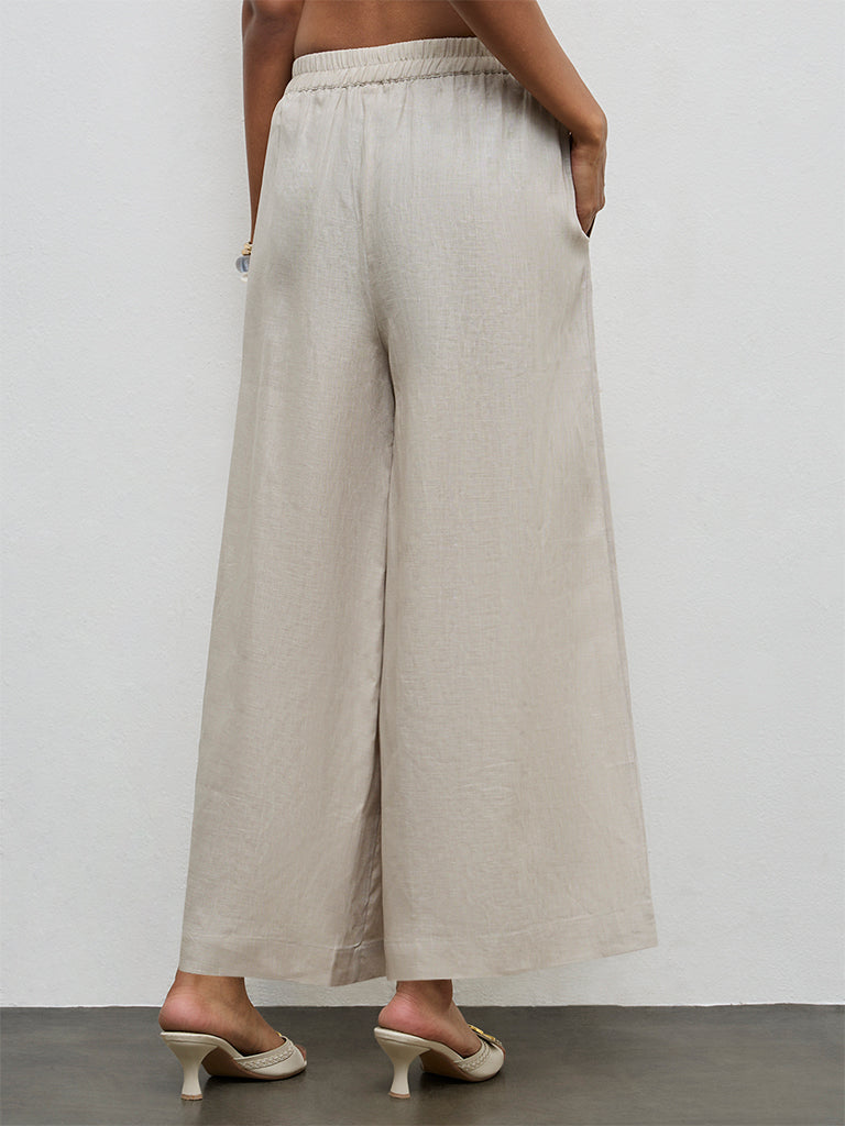 Zuba Light Beige Linen Pants