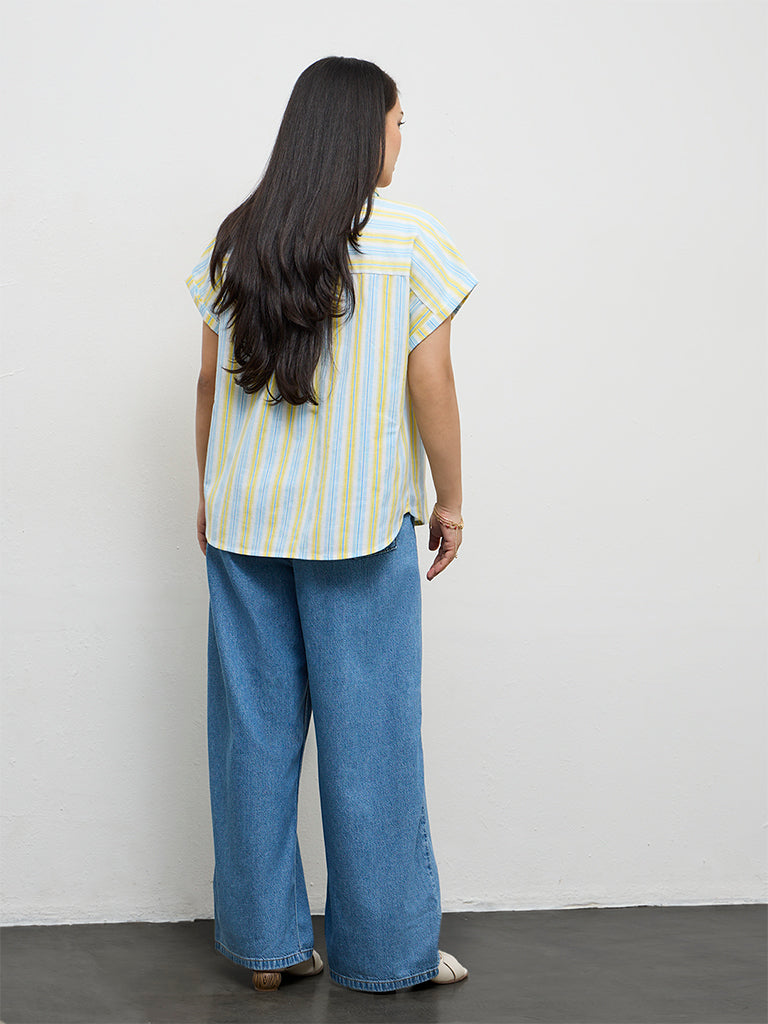 Gia Blue Straight-Fit High-Rise Jeans