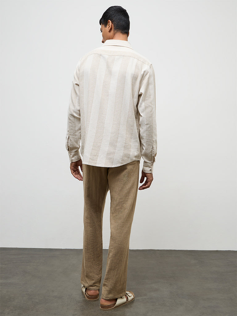 ETA Taupe Relaxed-Fit Mid-Rise Cotton Chinos