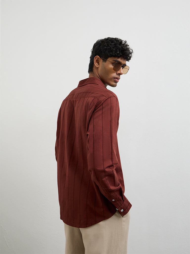 ETA Rust Self Relaxed Fit Cotton-Blend Shirt