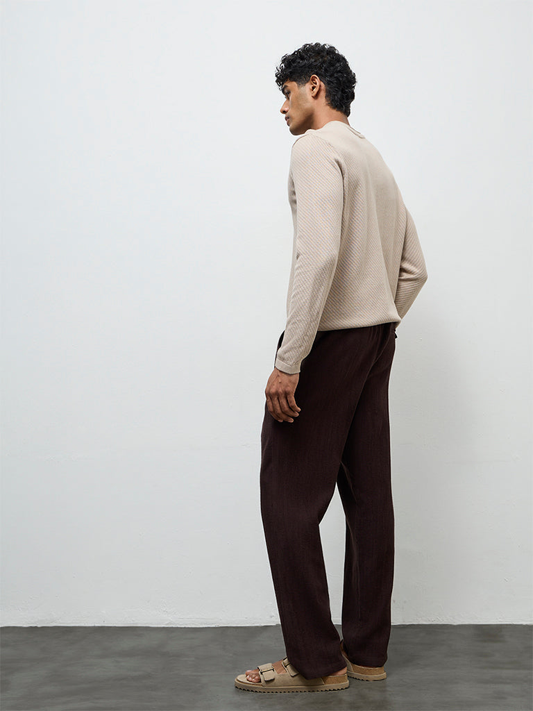 ETA Dark Brown Relaxed-Fit Mid-Rise Cotton Chinos