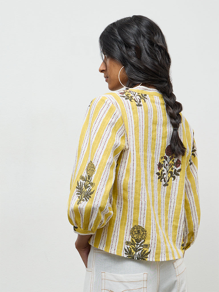 Bombay Paisley Yellow Printed Cotton Blouse