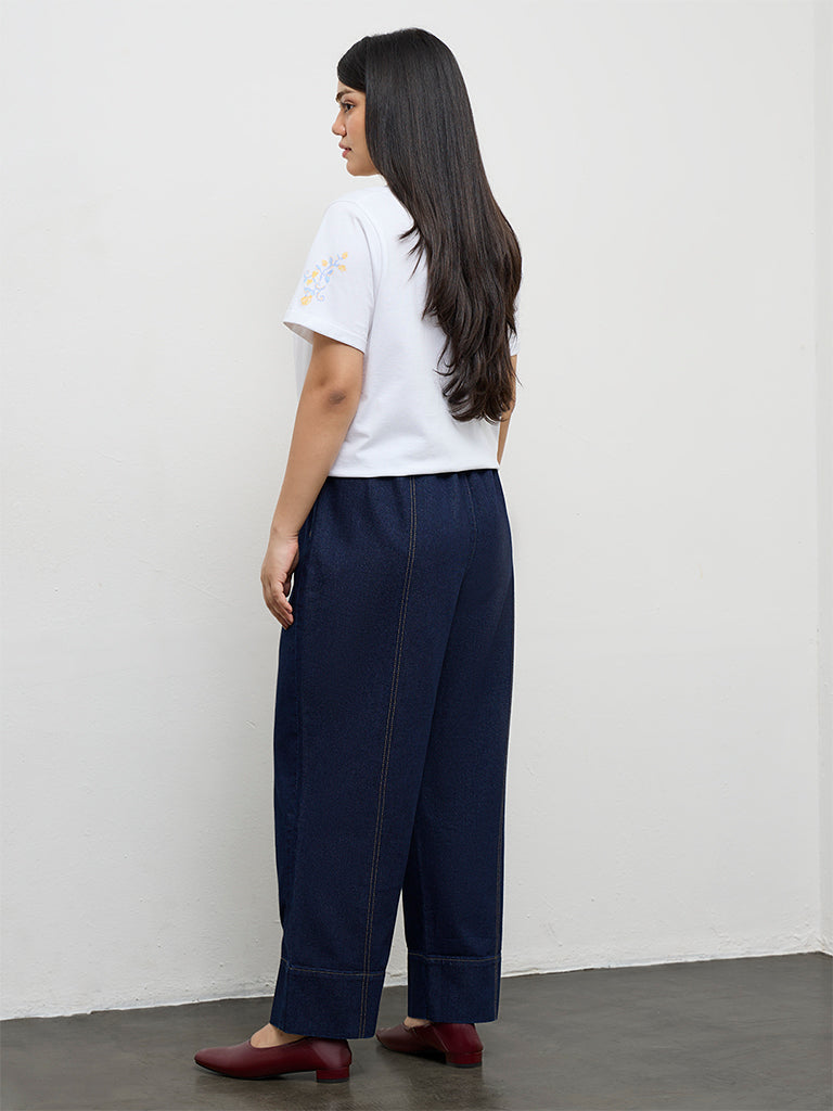 Gia Dark Blue High-Rise Relaxed Fit Jeans