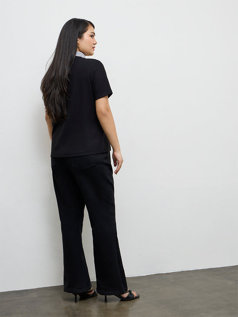 Gia Black Solid Top