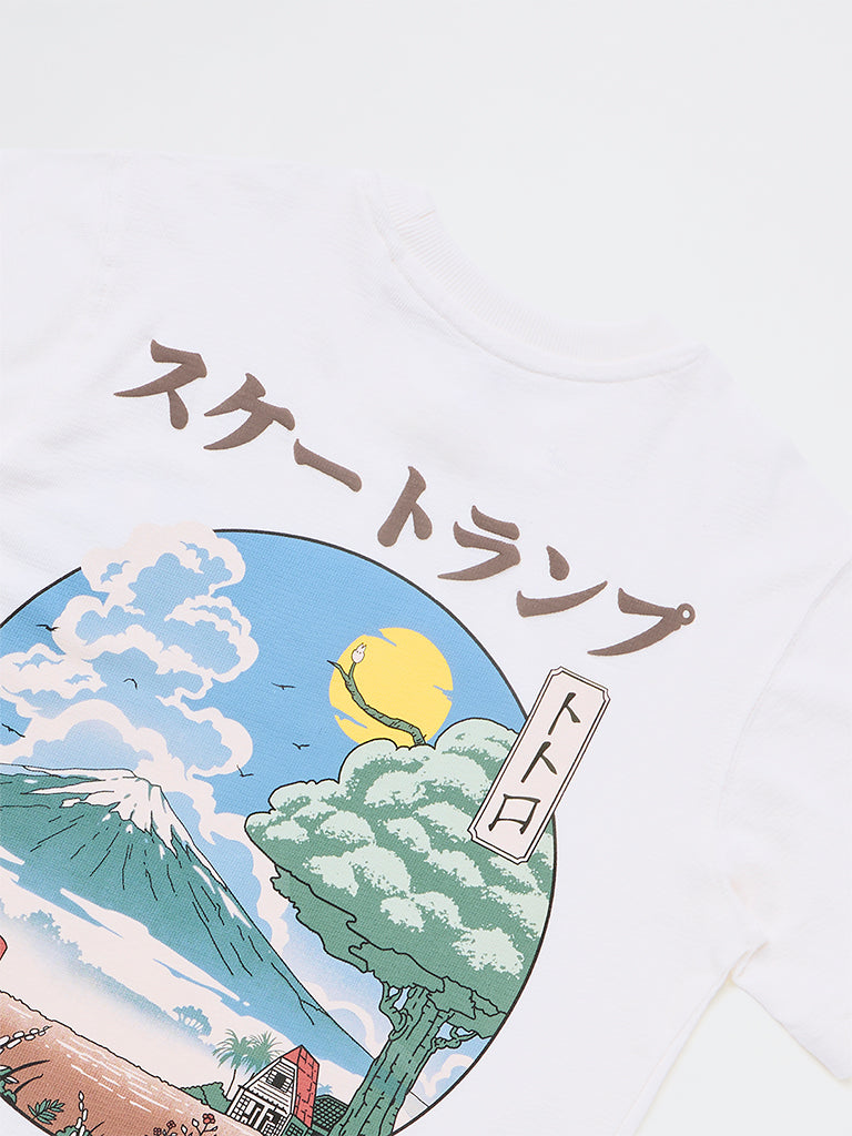 Boys Off-White Scenic-Inspired Cotton T-Shirt