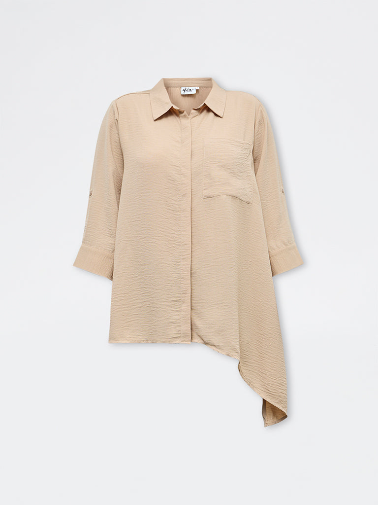 Gia Beige Textured Shirt