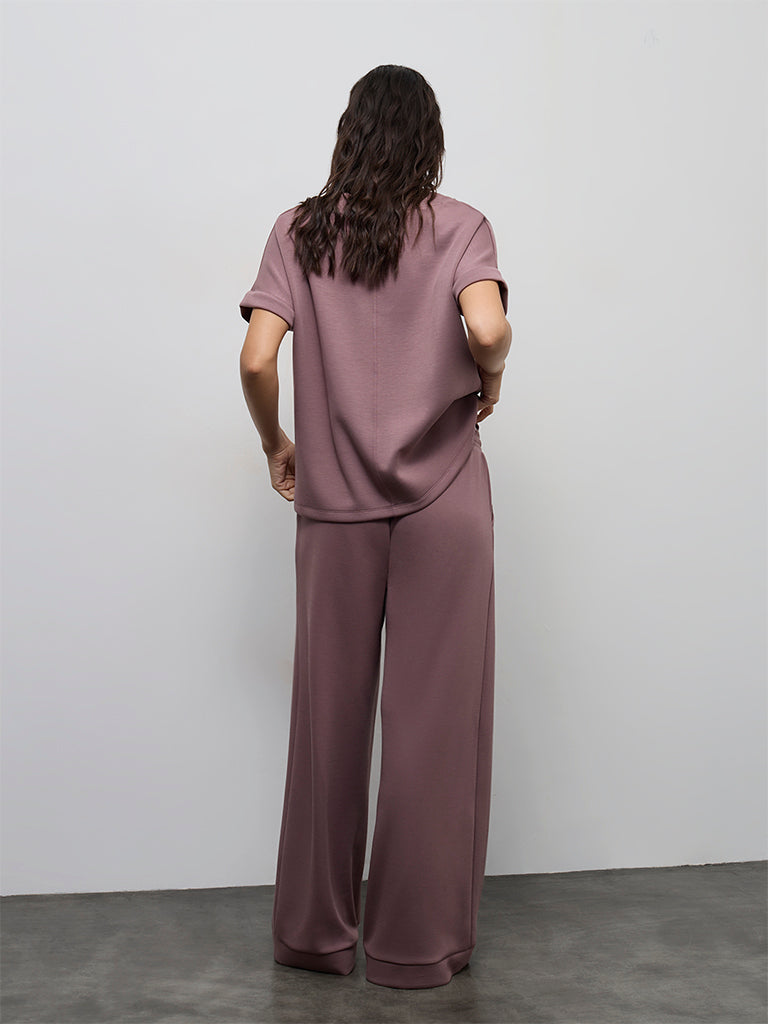 Wunderlove Dusty Pink Solid High-Rise Pants