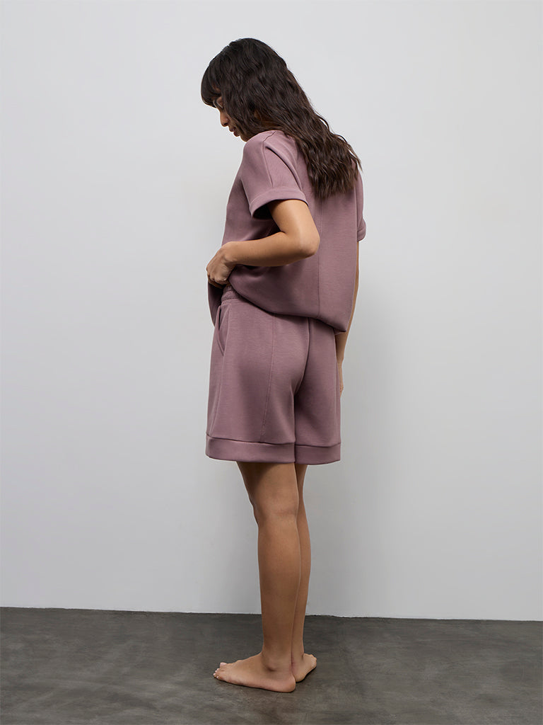 Wunderlove Dusty Pink Solid High-Rise Shorts