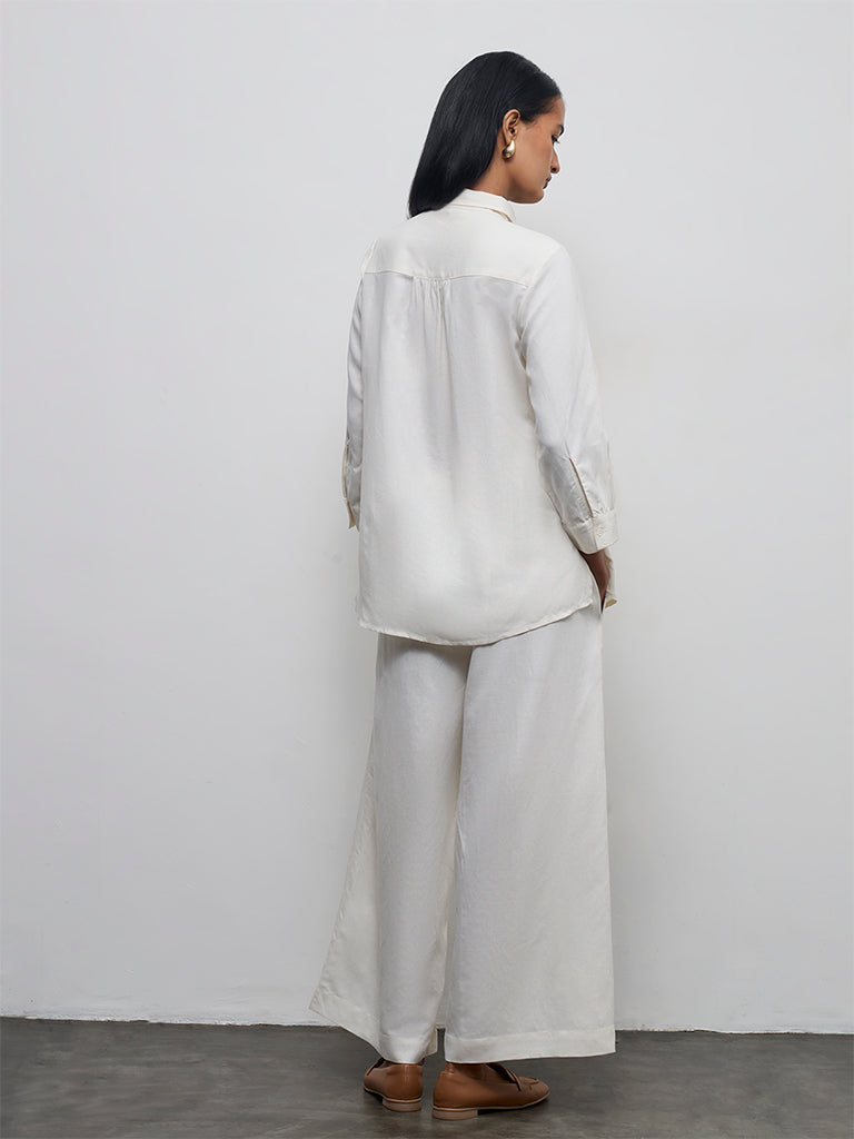 Zuba White Floral Embroidered Tunic