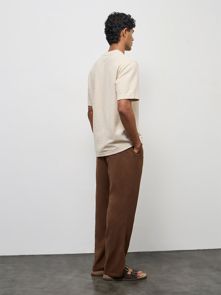 ETA Dark Brown Relaxed-Fit Mid-Rise Cotton-Blend Chinos