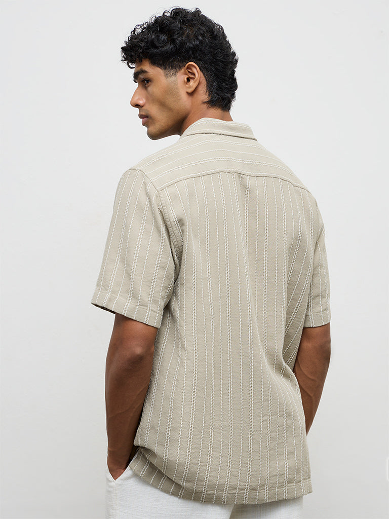 ETA Light Sage Nature-Inspired Relaxed-Fit Cotton Shirt