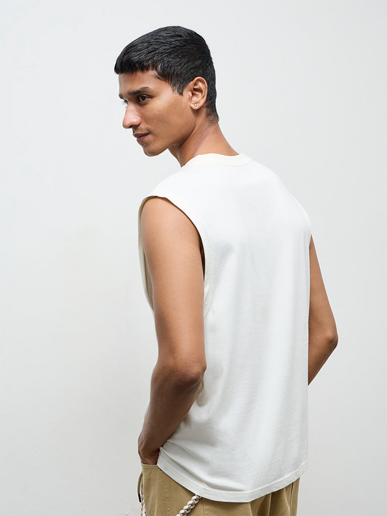 Nuon Off-White Relaxed-Fit Cotton T-Shirt