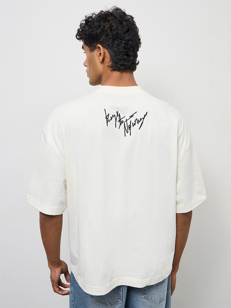 Nuon Off-White Graphic Printed Relaxed-Fit Cotton T-Shirt