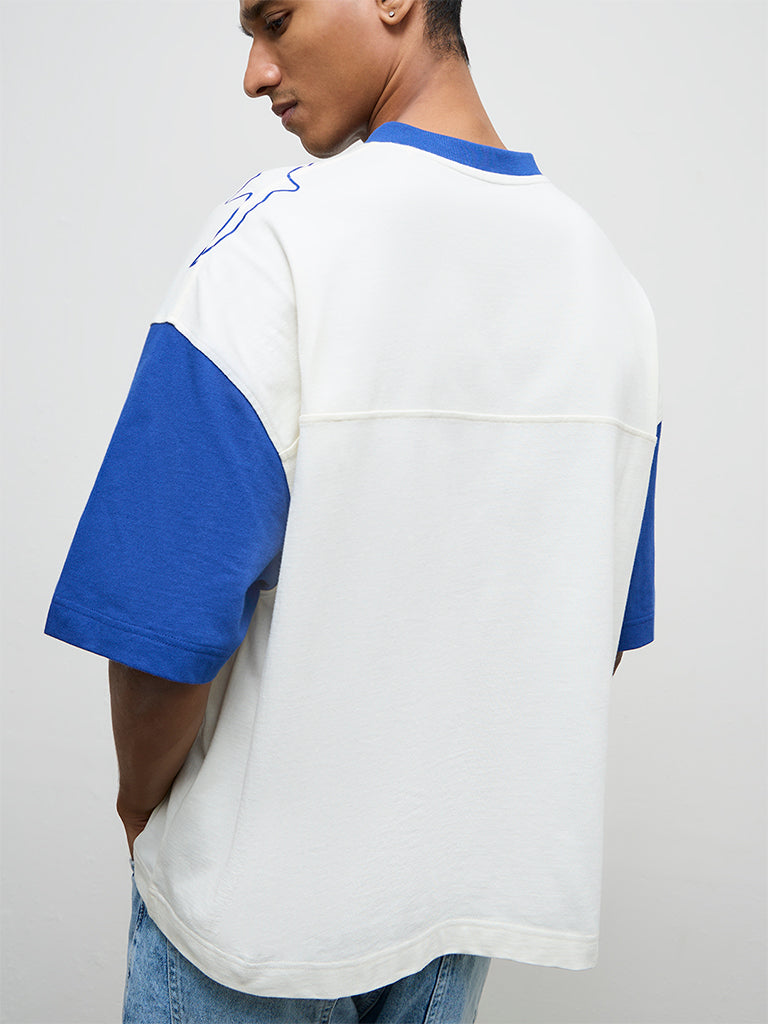 Nuon Off-White Numerical Printed Oversized-Fit T-Shirt