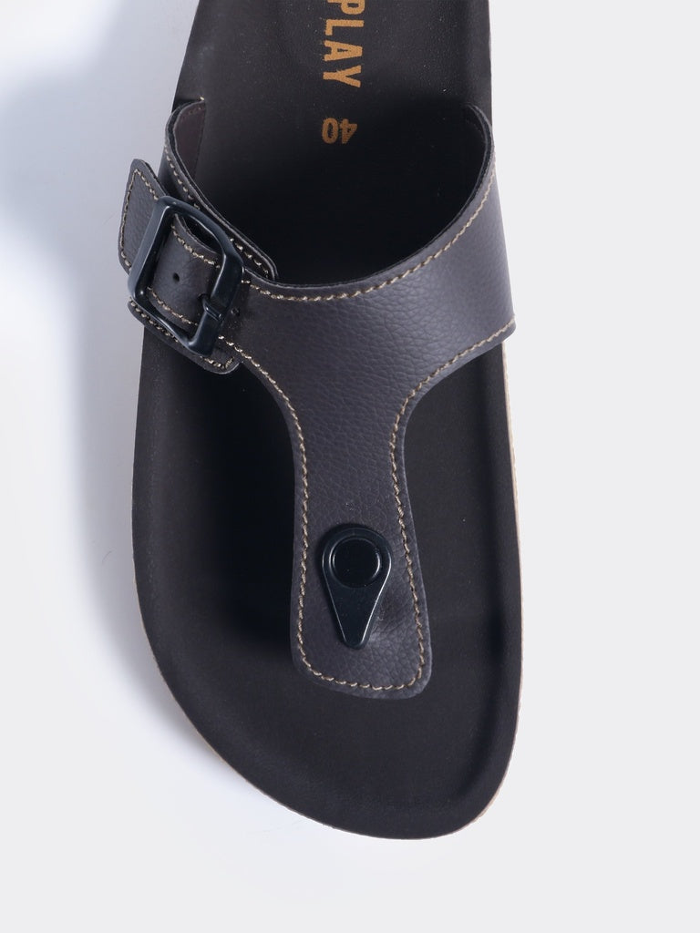 SOLEPLAY Brown Thong Slides